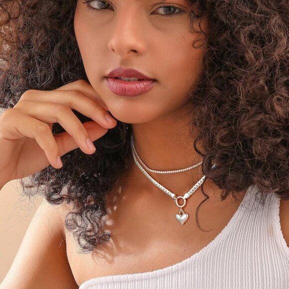 2-Tone Interlocking | Sunburst Heart | CZ Evil Eye | Single Pearl | Love Heart P - Picture 3 of 7